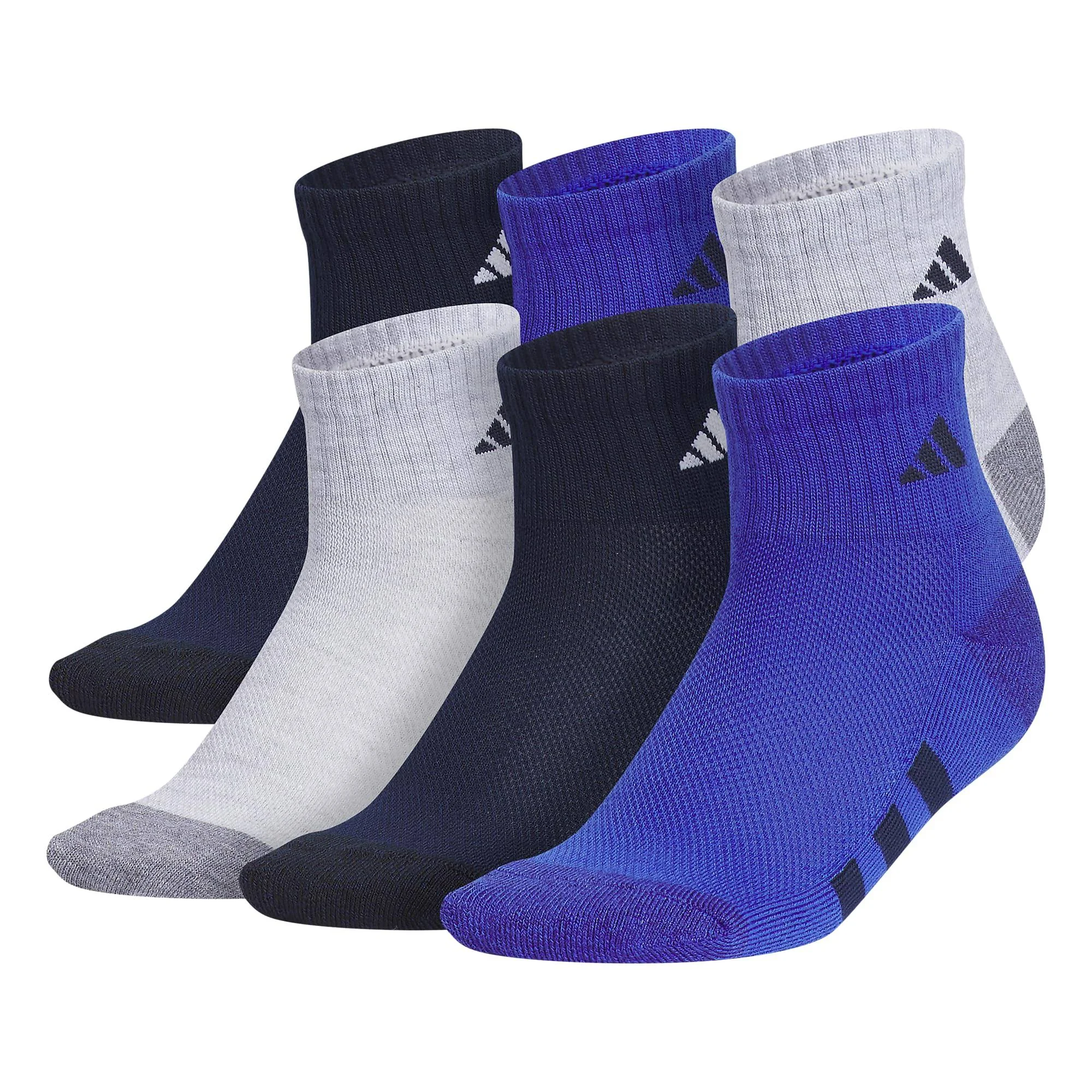 Adidas Athletic Cushioned 6-Pack Quarter Socks Kids Multicolor M - Training Socks