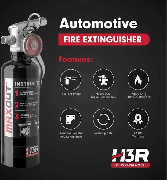 H3R MX100B 1 lb Black Dry Chemical Fire Extinguisher