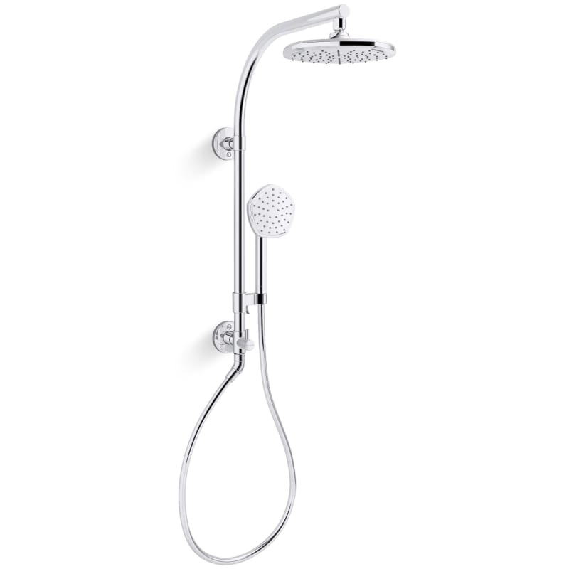 Kohler HydroRail-R Occasion Arch Shower Column Kit with Rainhead and Handshower, 1.75 GPM, 27118-G, Vibrant Brushed Moderne Brass