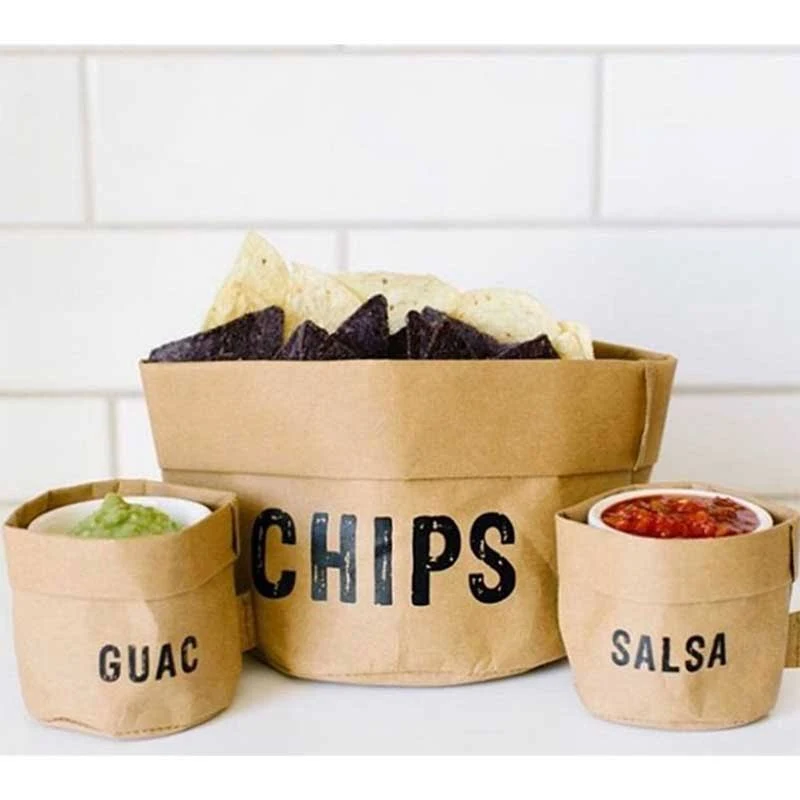 Santa Barbara Design Studio Table Sugar Washable Paper Chip Set, 5 Pieces, Salsa-Chips-Guac,Medium