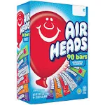 Air Heads Taffy Candy Bars, Variety Pack- 90 count, 0.55 oz bars