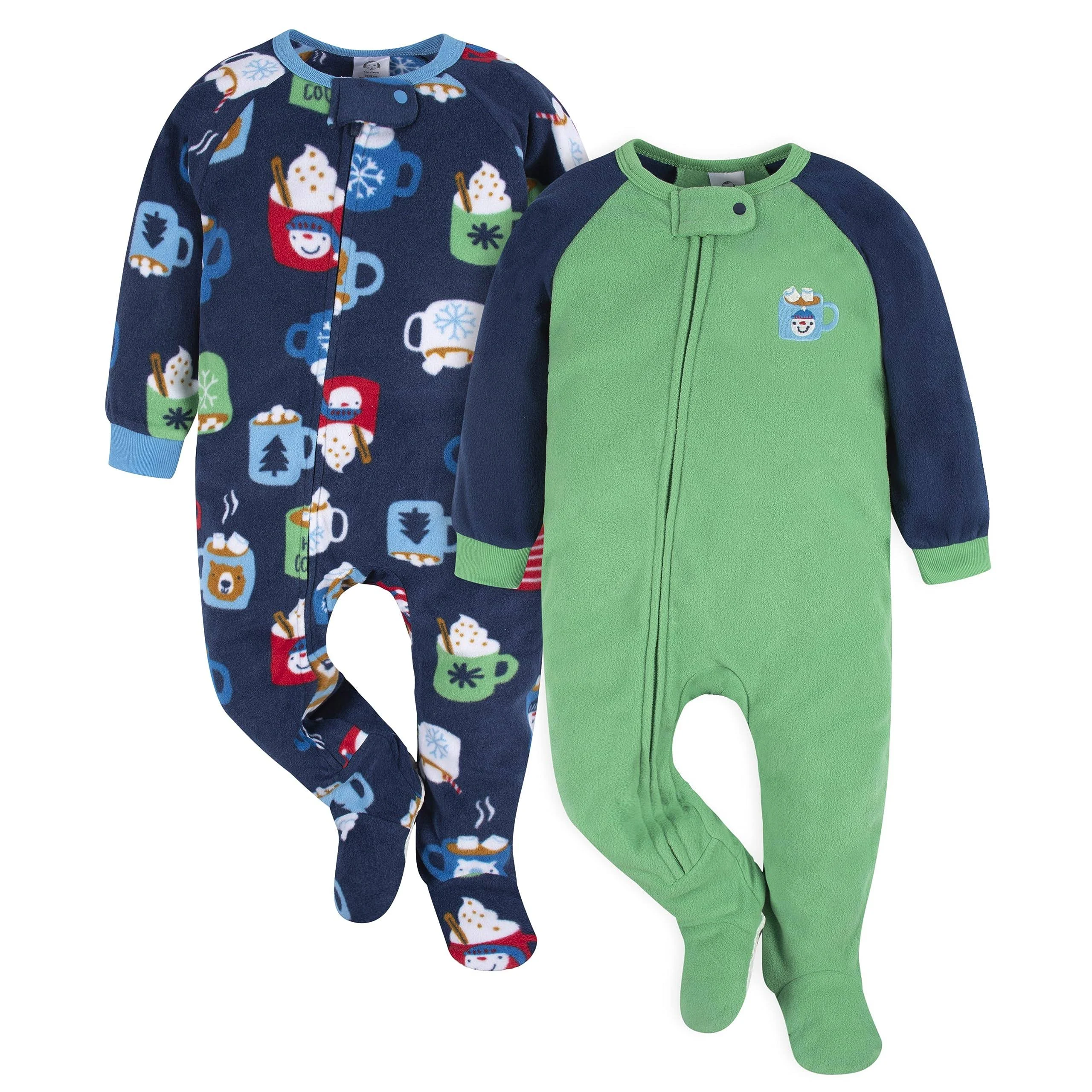 2-Pack Baby &amp; Toddler Neutral Hot Chocolate Fleece Pajamas