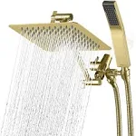 G-Promise All Metal 8&#034; Dual Square Shower Head Combo Rain Shower Head Brass