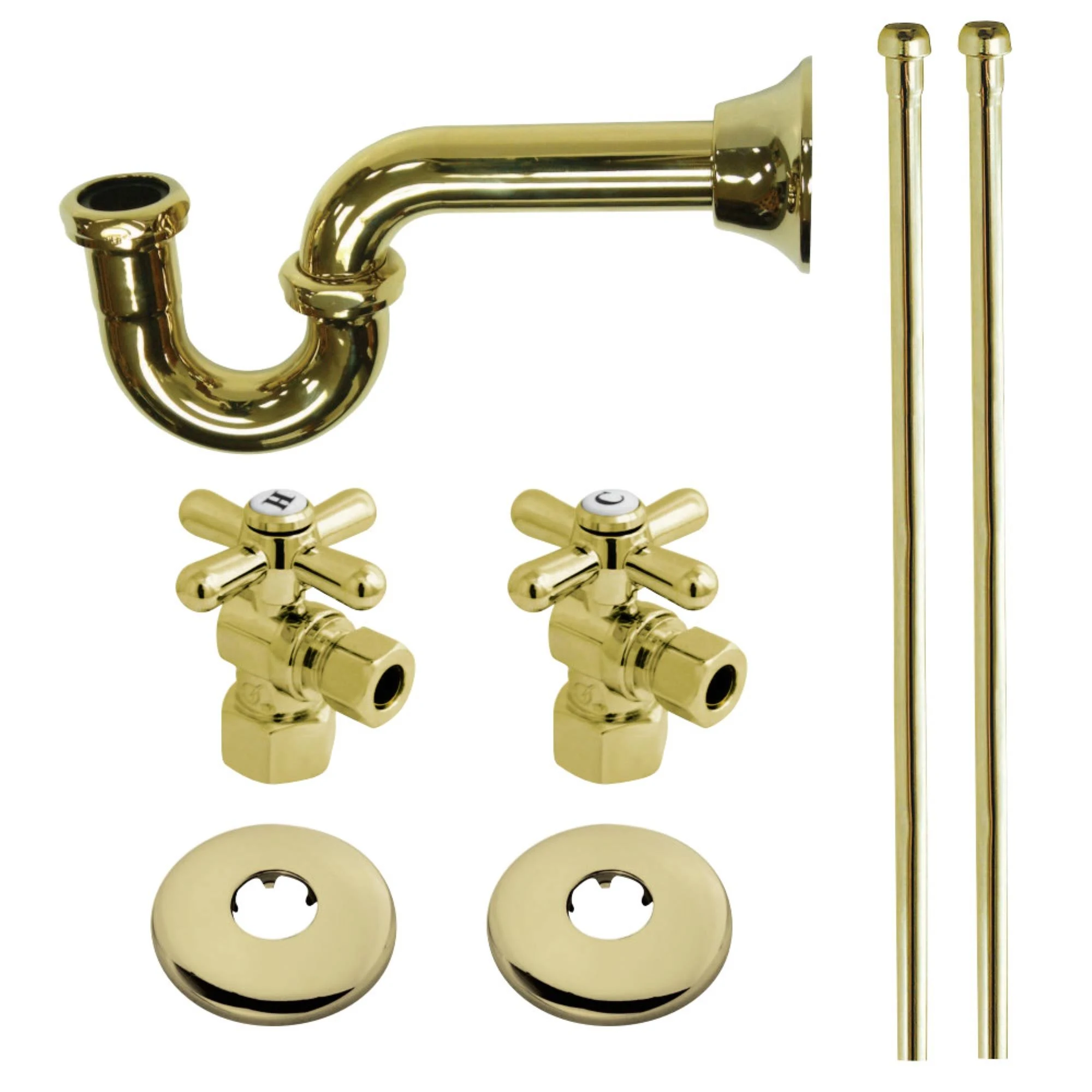 Kingston Brass KPK102P Plumbing Supply Kits Combo, 1/2&#034; IPS Inlet, 3/8&#034; Comp ...