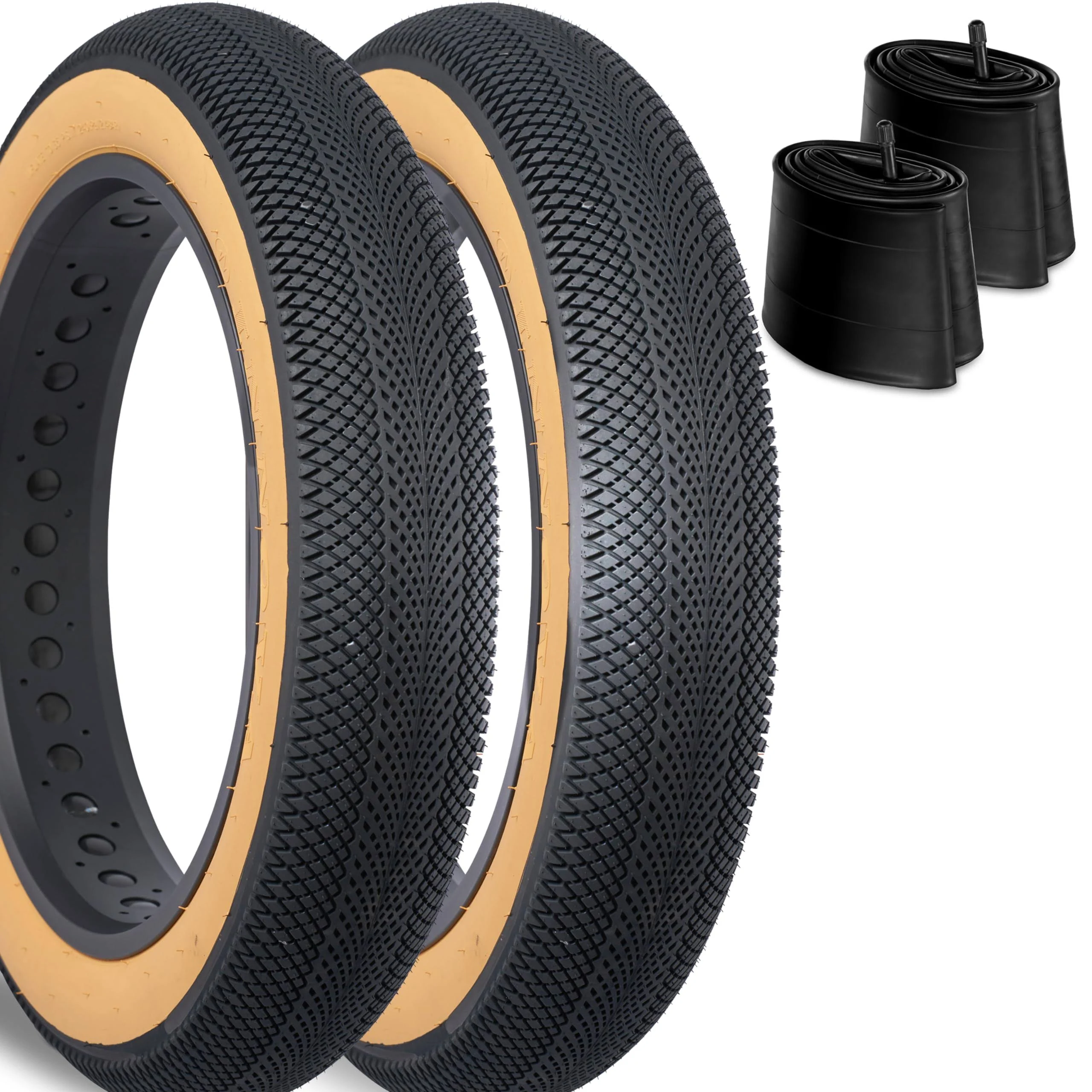 HEB Cityscape 20x4in Fat Tire +Tubes for Ebike, Replacement Heavy-Duty High-Performance Puncture Resistant E-Bike Tire, All-Terrain for Street and Trail Riding