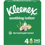 Kleenex Soothing Lotion Tissues, Coconut Oil + Aloe, 3-Ply - 3 - 120 tissue cartons [360 tissues]