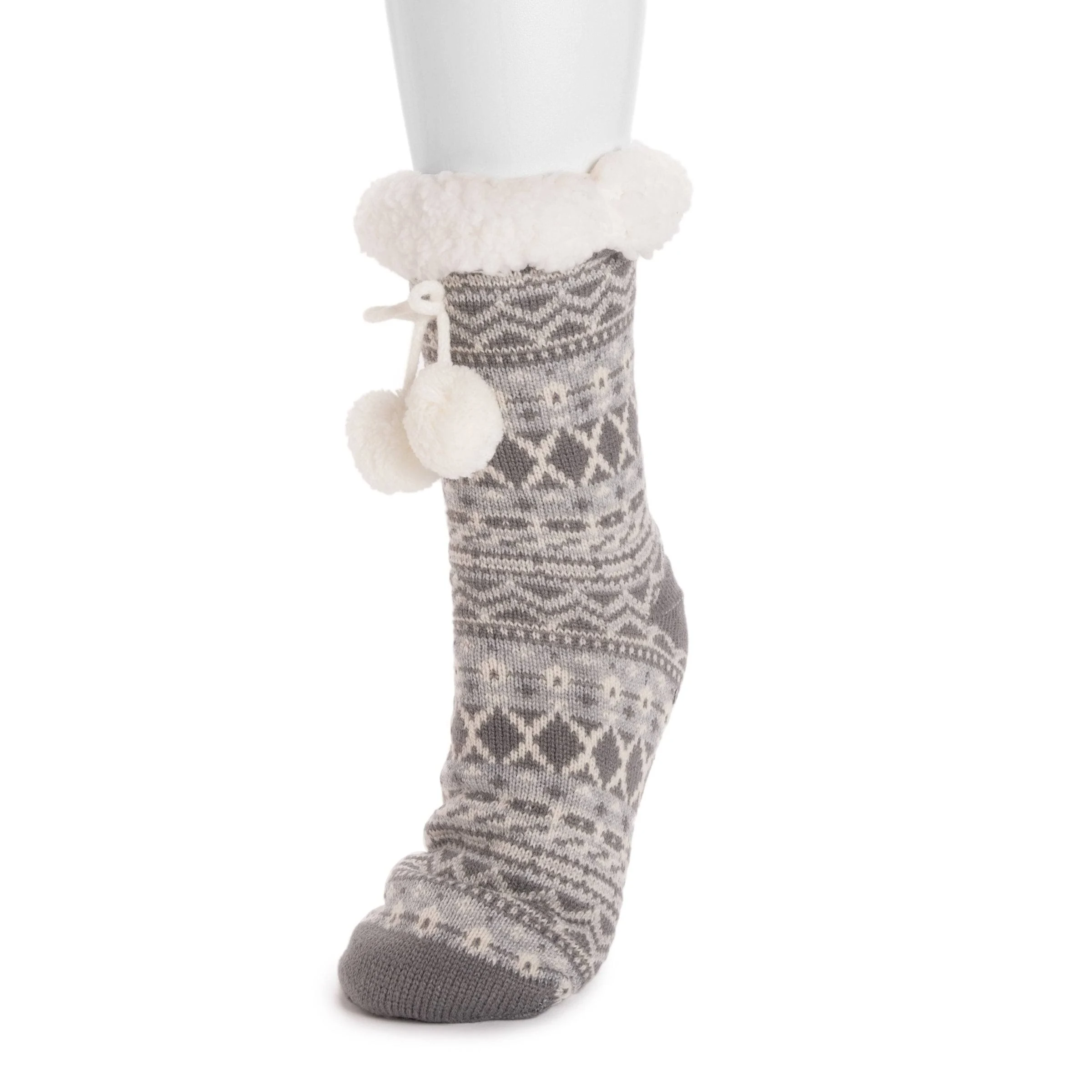 Muk Luks Cabin Slipper Socks - Grey L/xl, Women's