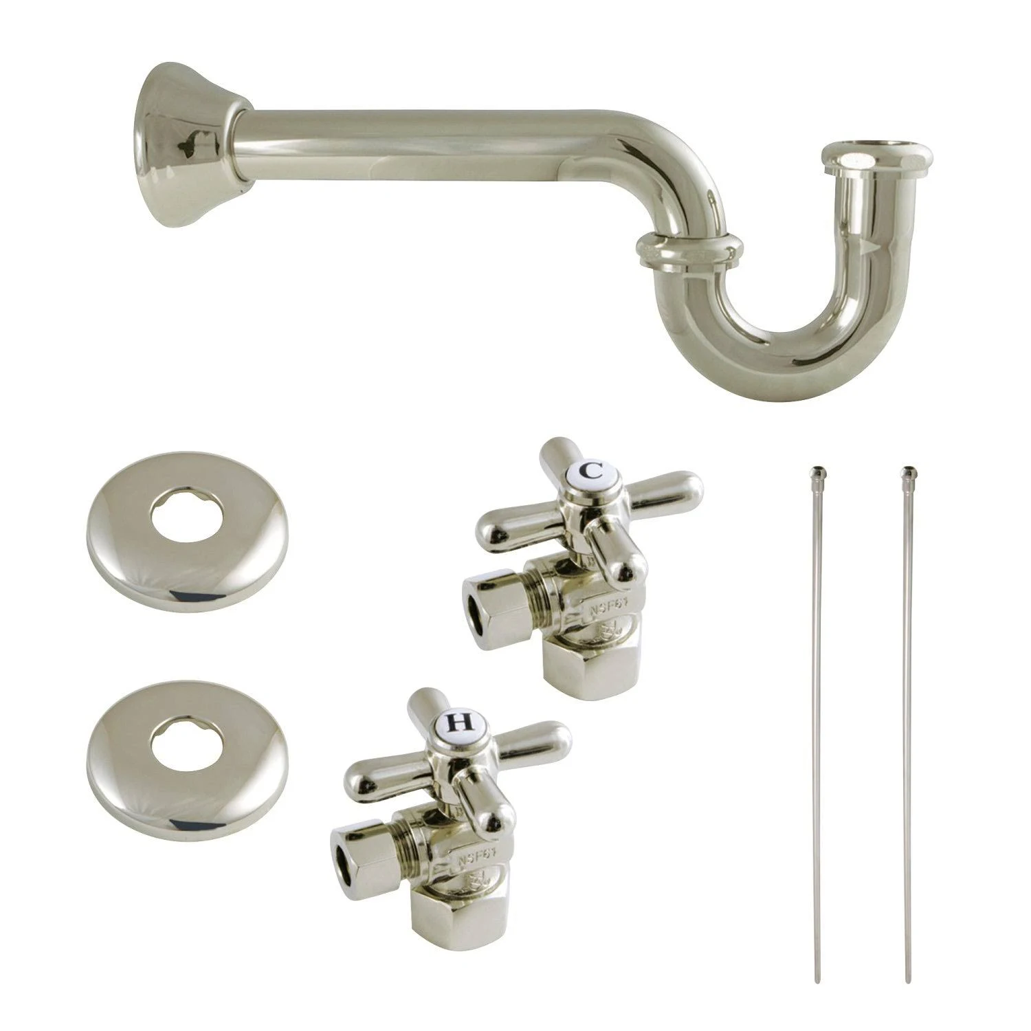 Kingston Brass KPK101P Plumbing Supply Kits Combo, 1/2" IPS Inlet, 3/8" Comp ...