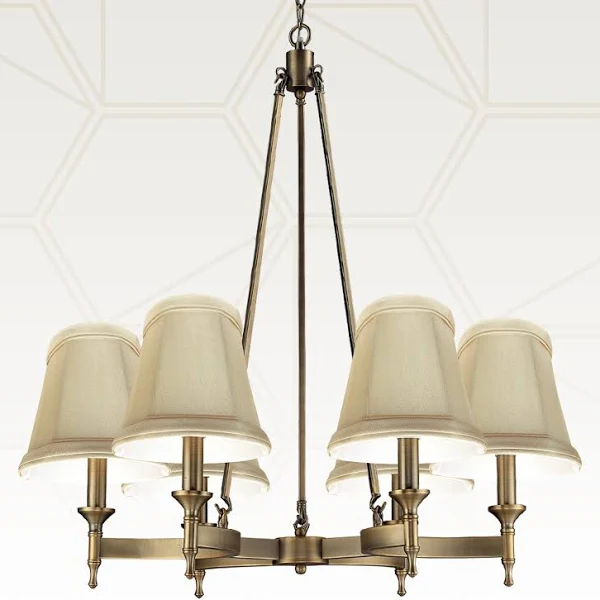 Royal Designs, Inc. Empire Chandelier Shade with Flame Clip Fitter,CS-102AGL, Antique Gold, 3 x 4.25 x 4.25