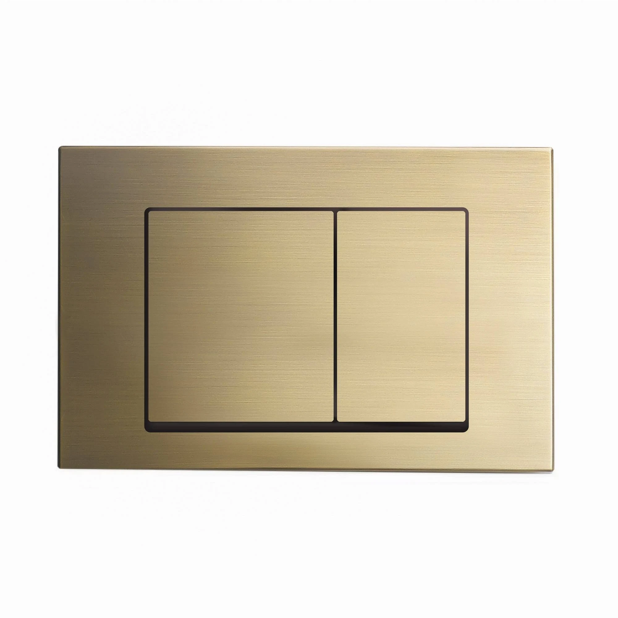 Wall Mount Dual Flush Actuator Plate with Square Push Buttons in Polished Chrome