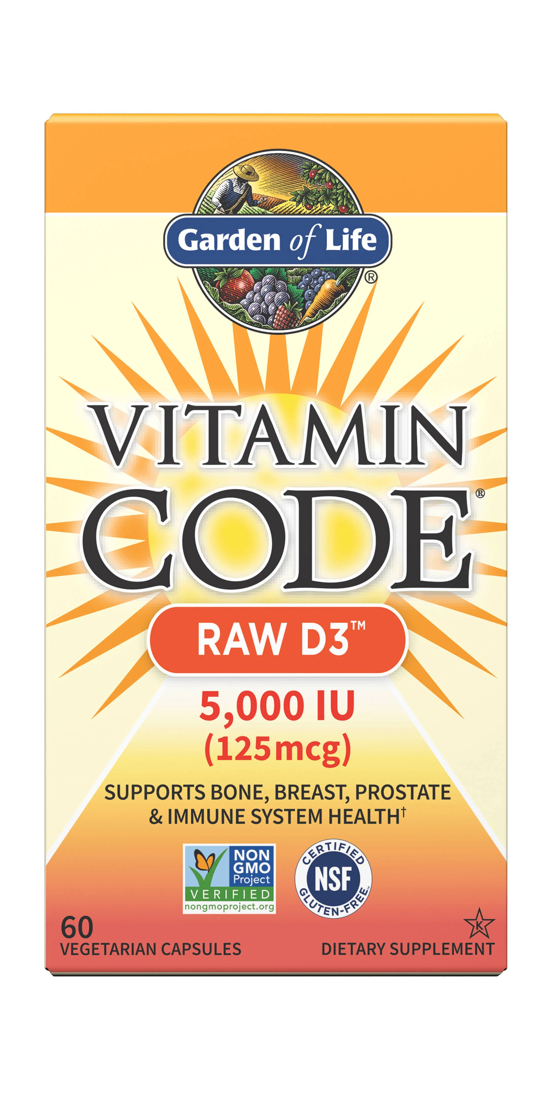 Garden of Life - Vitamin Code Raw D3 5000 IU - 60 Capsules