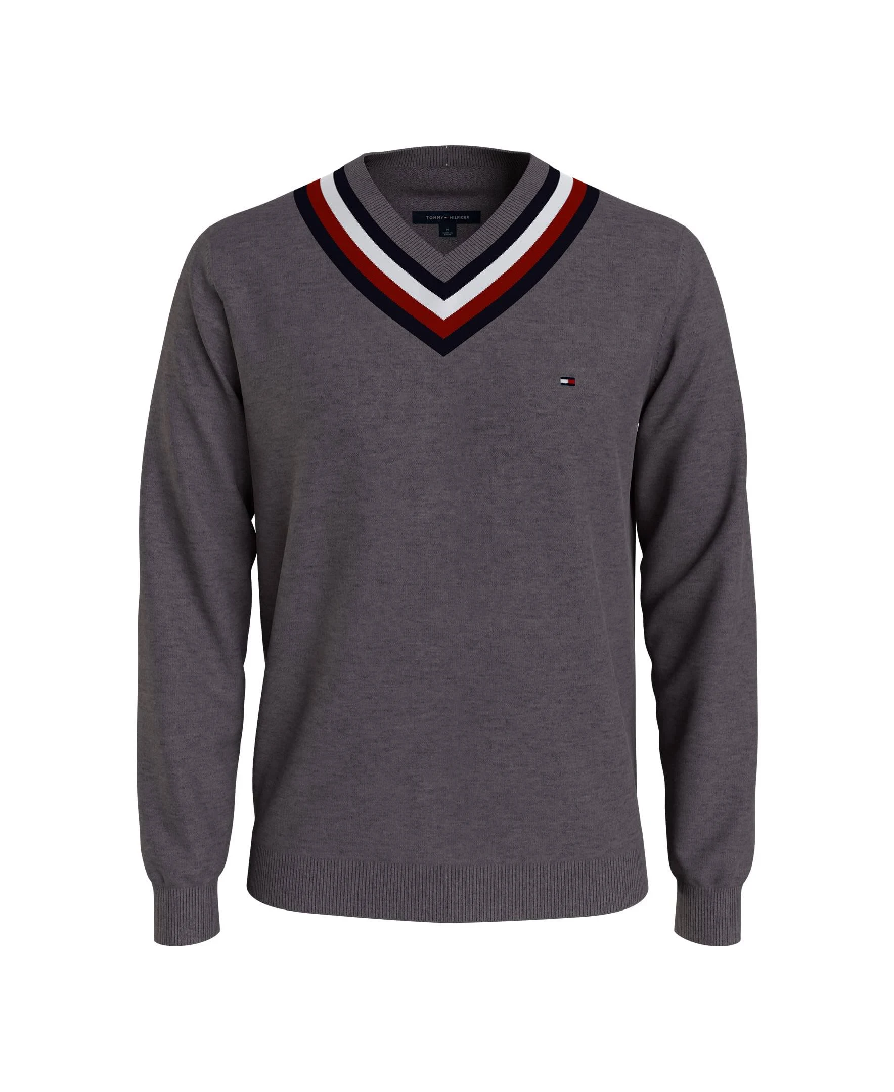 Tommy Hilfiger Men's Murray Cricket Sweater Grey Heather 78J3975 022