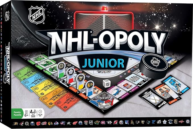 MasterPieces NHL Opoly Junior Board Game, For 2-4 Players, Ages 6+