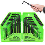 SWANLAKE Garden Tools SWANLAKE 32pcs Hex Key Set Allen Wrench Set Inch/Metric Mm(07mm-10mm) Sae(0028'-3/8)