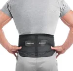 Mueller 255 Lumbar Support Back Brace with Removable Pad, Black, Regular