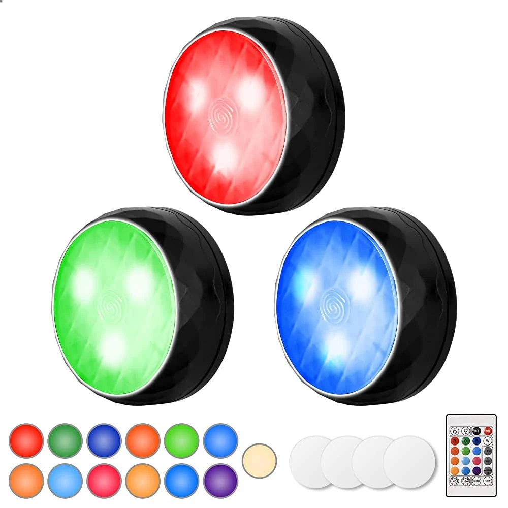 Puck Lights with Remote Control13 Colors Changeable LED Under Cabinet Lightin...