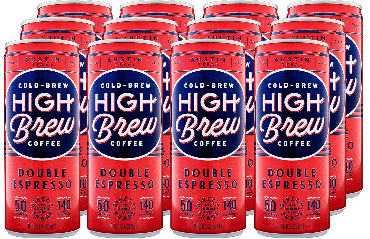 High Brew Coffee, Cold Brew, Double Espresso, 8 Fl Oz Can (Pack of 12) - Packagi