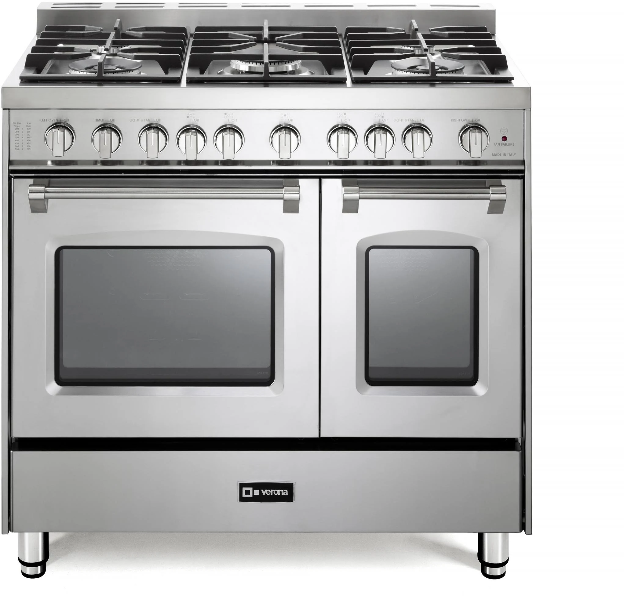 Verona VPFSEE365DSS Prestige 36" Electric Glass Top Double Oven Range - Stainless Steel