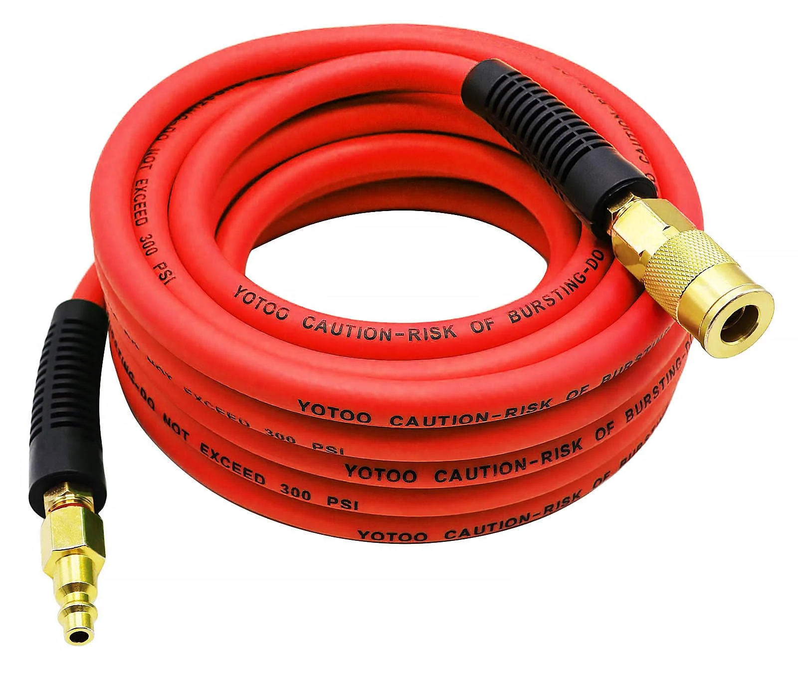 YOTOO Hybrid Air Hose 14inch by 25Feet 300 psi Heavy Duty Lightweight Kink Resistant Allweather Flexibility with 14inch