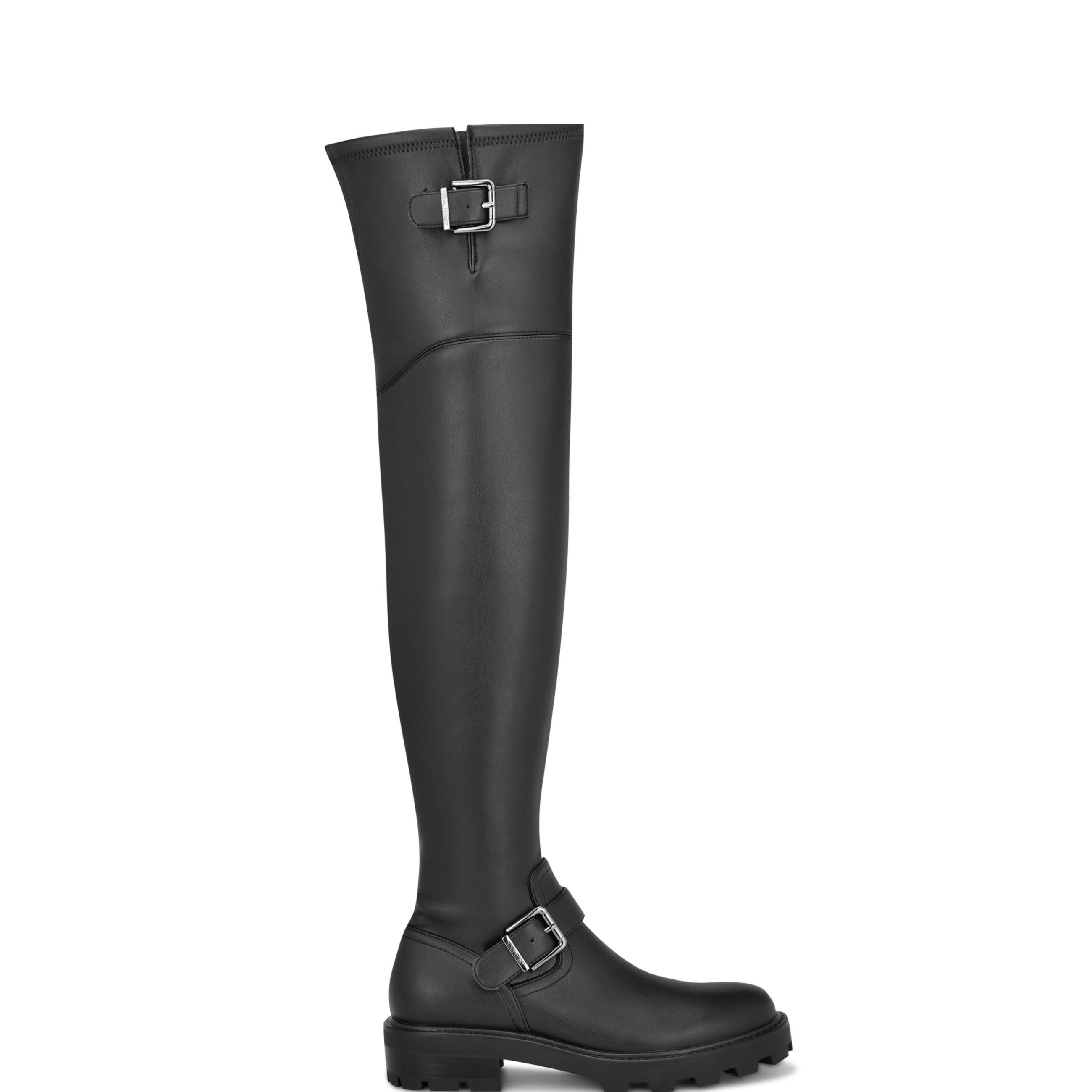 Nine West Women's Nans Over The Knee Boots | Black Smooth | Size 5 | Leather