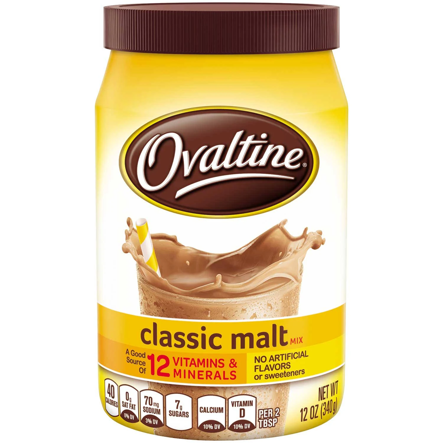 OVALTINE Classic Malt Flavored Milk Mix 12 oz. Canister