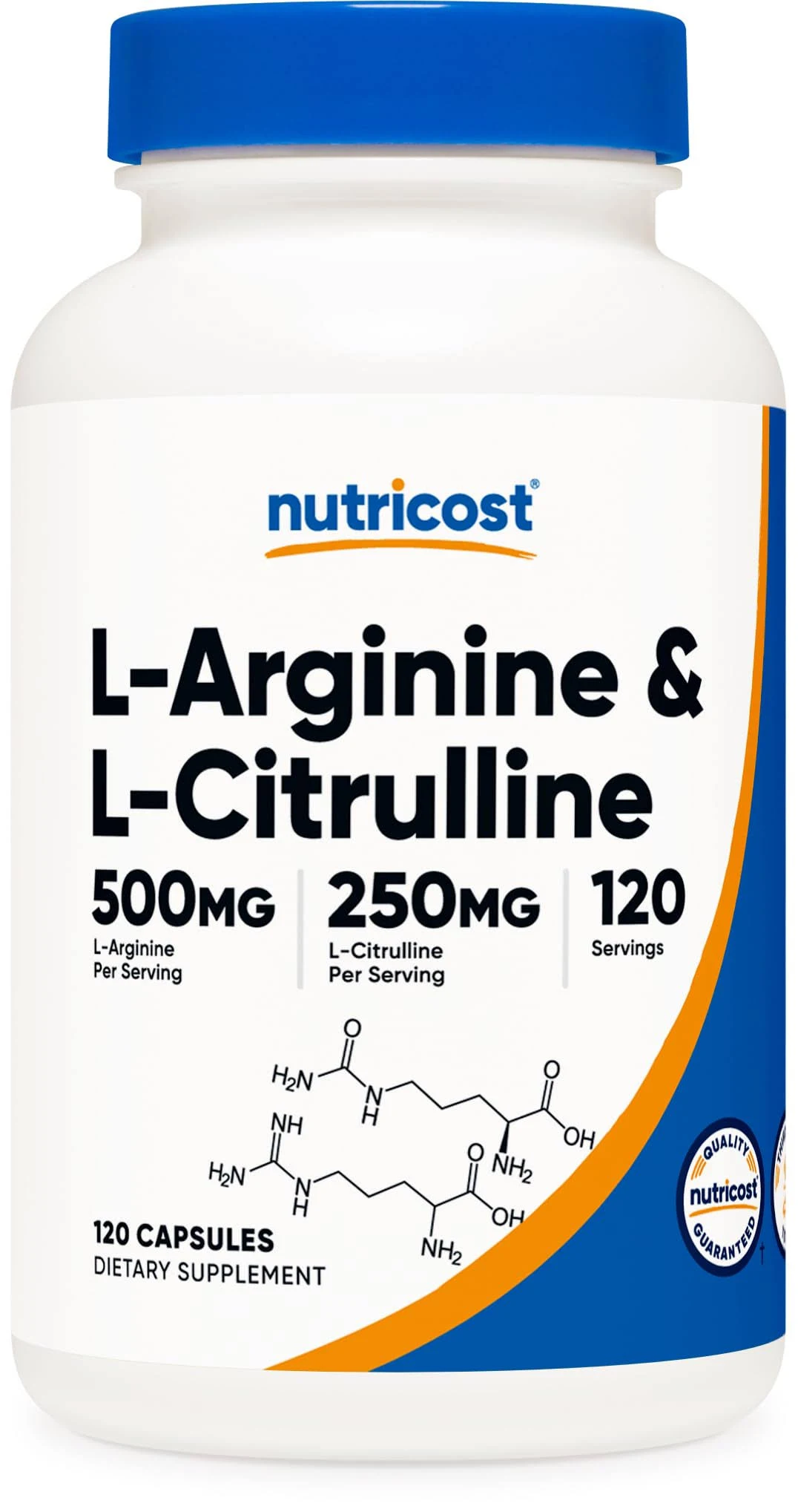 Nutricost L-Arginine L-Citrulline Complex 750mg, 240 Capsules - Non-GMO