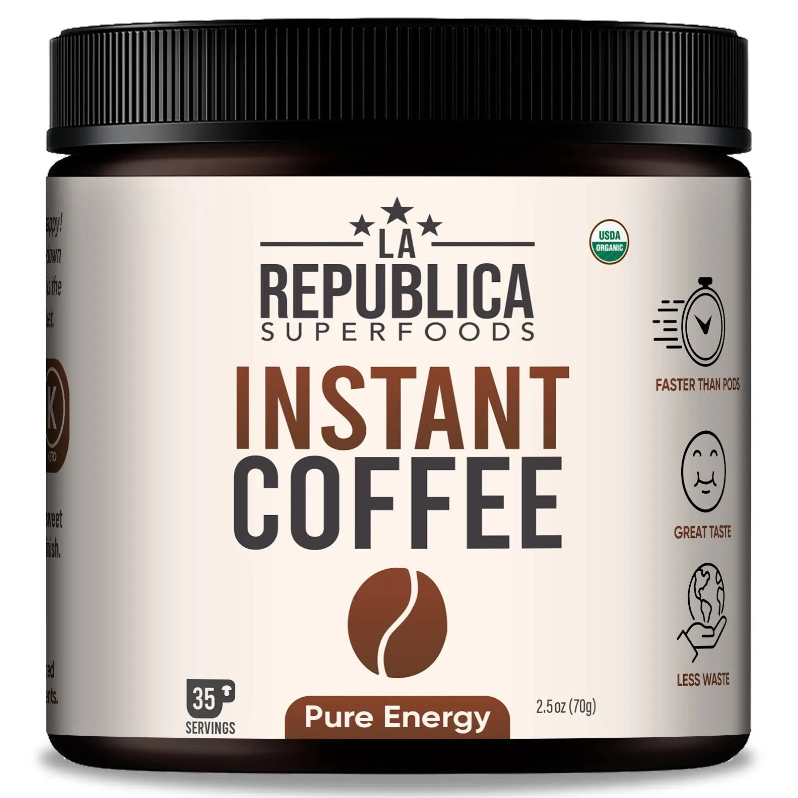 La Republica, Instant Coffee, Organic Arabica & Robusto Blend