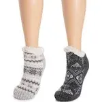 MUK Luks Women's 2-Pair Short Cabin Socks L/X Women's Grey Heather