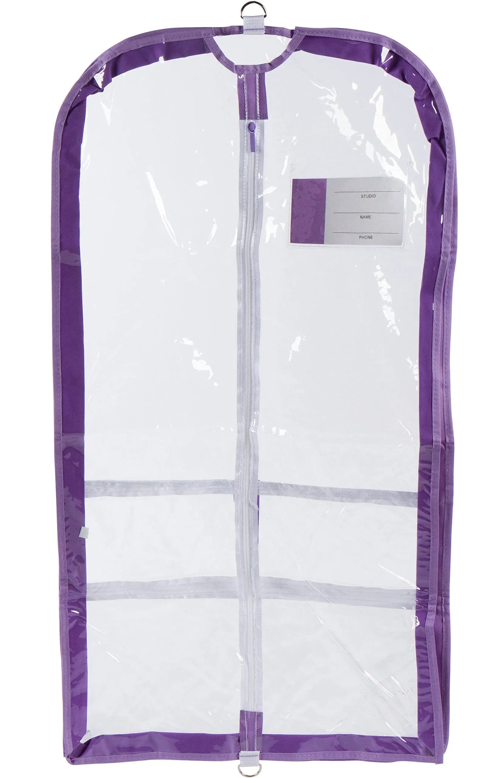 Danz N Motion Clear Garment Bag with ID Pocket (pink) New In Package