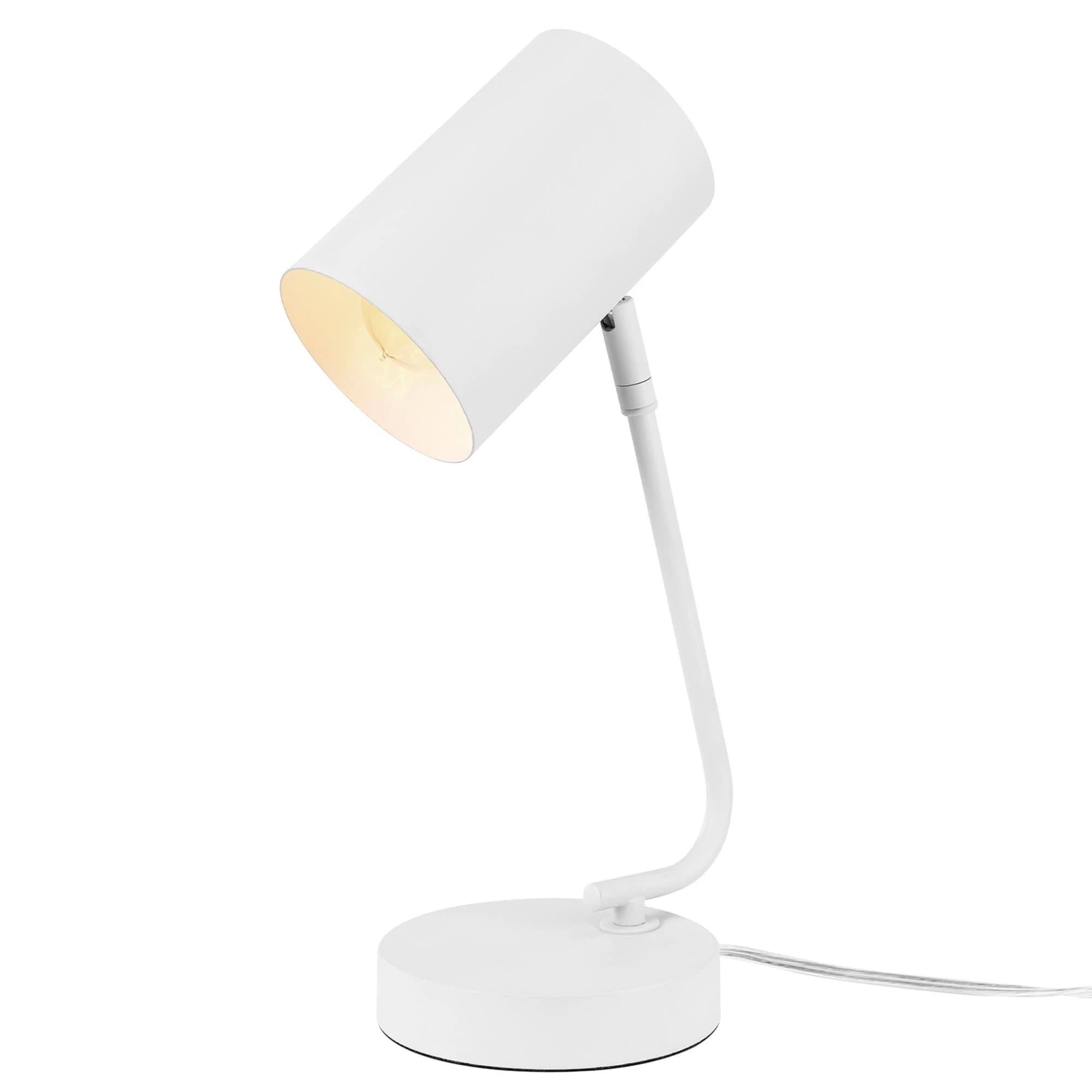 Globe Electric 52222 15" Desk Lamp, Matte White, in-Line On/Off Rocker Switch, Home Décor, Desk Lamps for Home Office, Home Office Accessories, Room Décor, Accent Lighting Lamps, Home Improvement