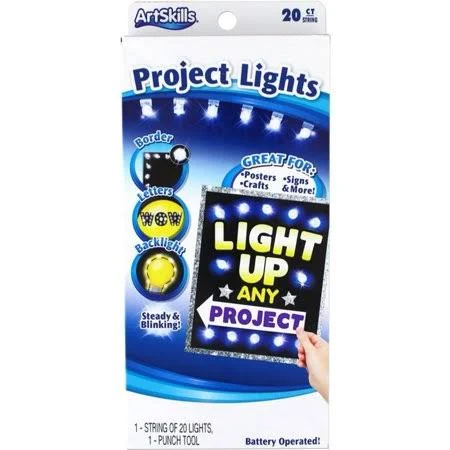 ArtSkills Clear String Light Project Kit with Punch Tool, 10 Feet, Cool White