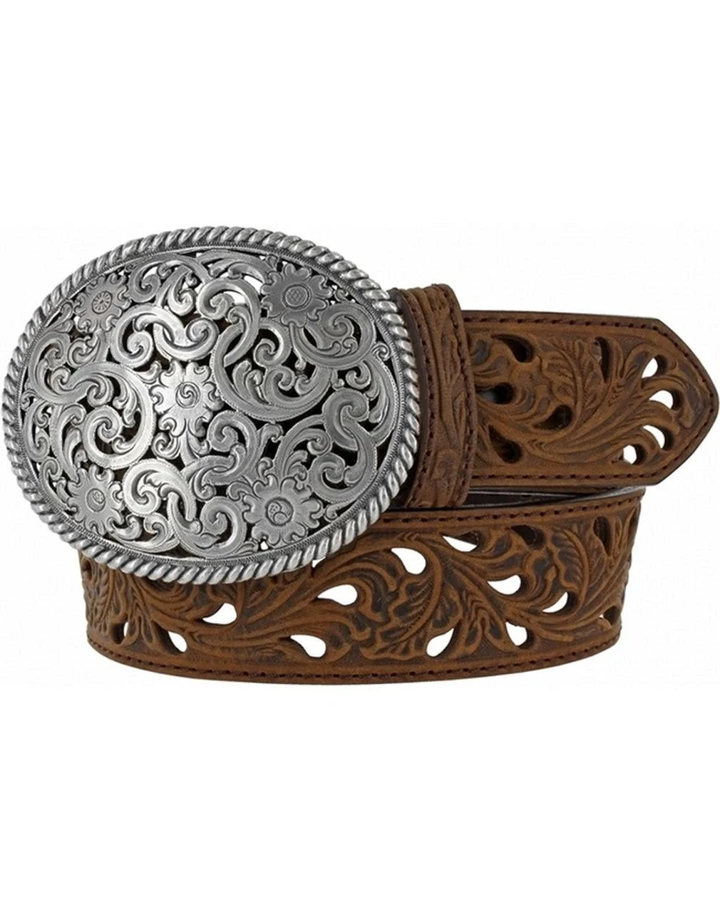 Tony Lama Pierced Filigree Trophy Belt 34