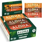 Aloha, Plant Based Protein Bars, Peanut Butter & Cookie Dough Sampler (Pack of 12)