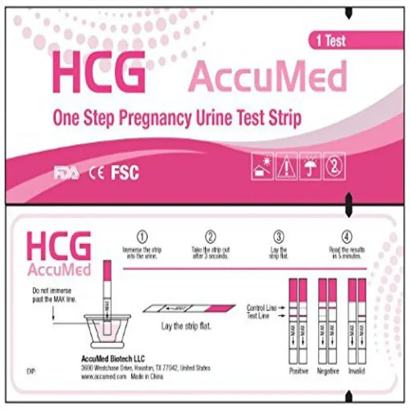 Accumed Pregnancy Test Strips, 25-Count Individually Wrapped Pregnancy Strips, Early Home Detection Pregnancy Test Kit, Clear HCG Test