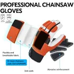 Vgo 1-Pair Chainsaw Work Gloves Saw Protection on Left Hand Back (Size L, Orange, GA8912)