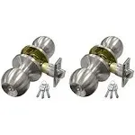 BESTTEN 2 Pack Entry Door Knob with Lock, Keyed Different Door Lock for Exteri