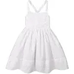 Hope & Henry Girls' Sleeveless Special Occasion Sun Dress with Bow Back Detail and Embroidery