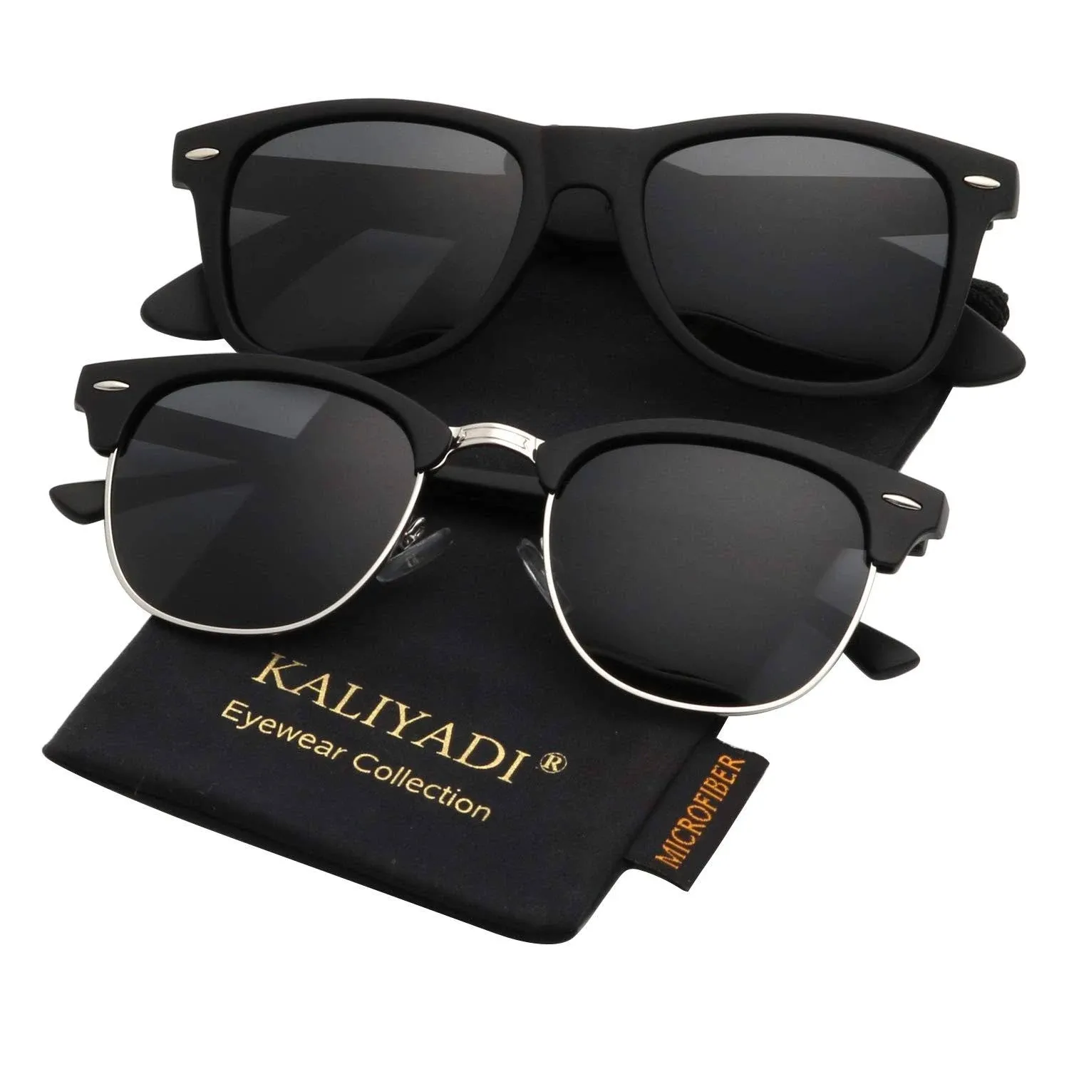 KALIYADI Polarized Sunglasses for Men and Women Semi-Rimless Frame Driving Sun glasses UV Blocking