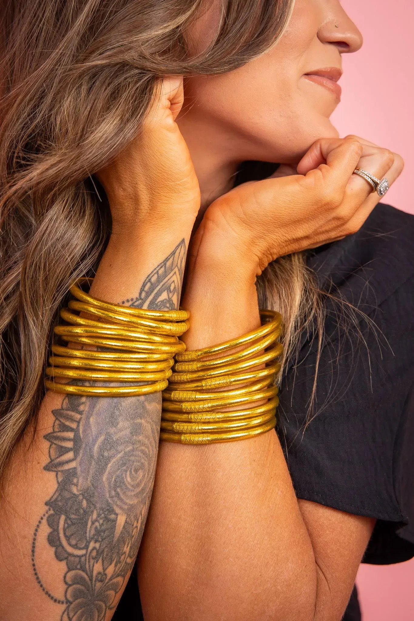 BuDhaGirl | Gold All Weather Bangles® (AWB®) - Serenity Prayer