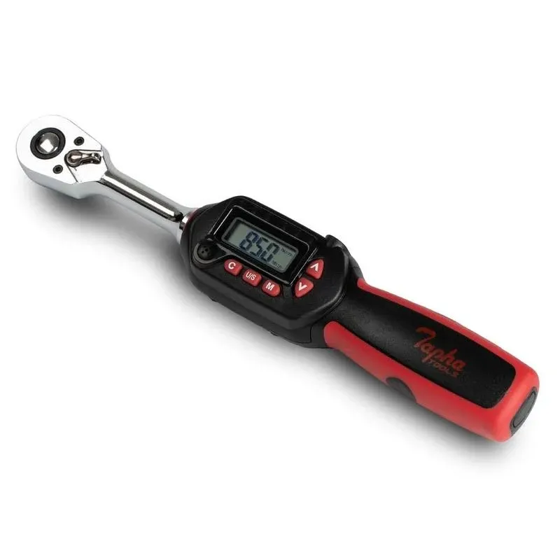 Tapha Tools 3/8 inch Digital Torque Wrench 3.1-62.7 ft-lbs (4.2-85 N-m) Torque Range, Accurate to ±2% Dual Direction, LED and Buzzer Notification, Preset Memory, ISO 6789, Calibrated (WP3N-T085BN)