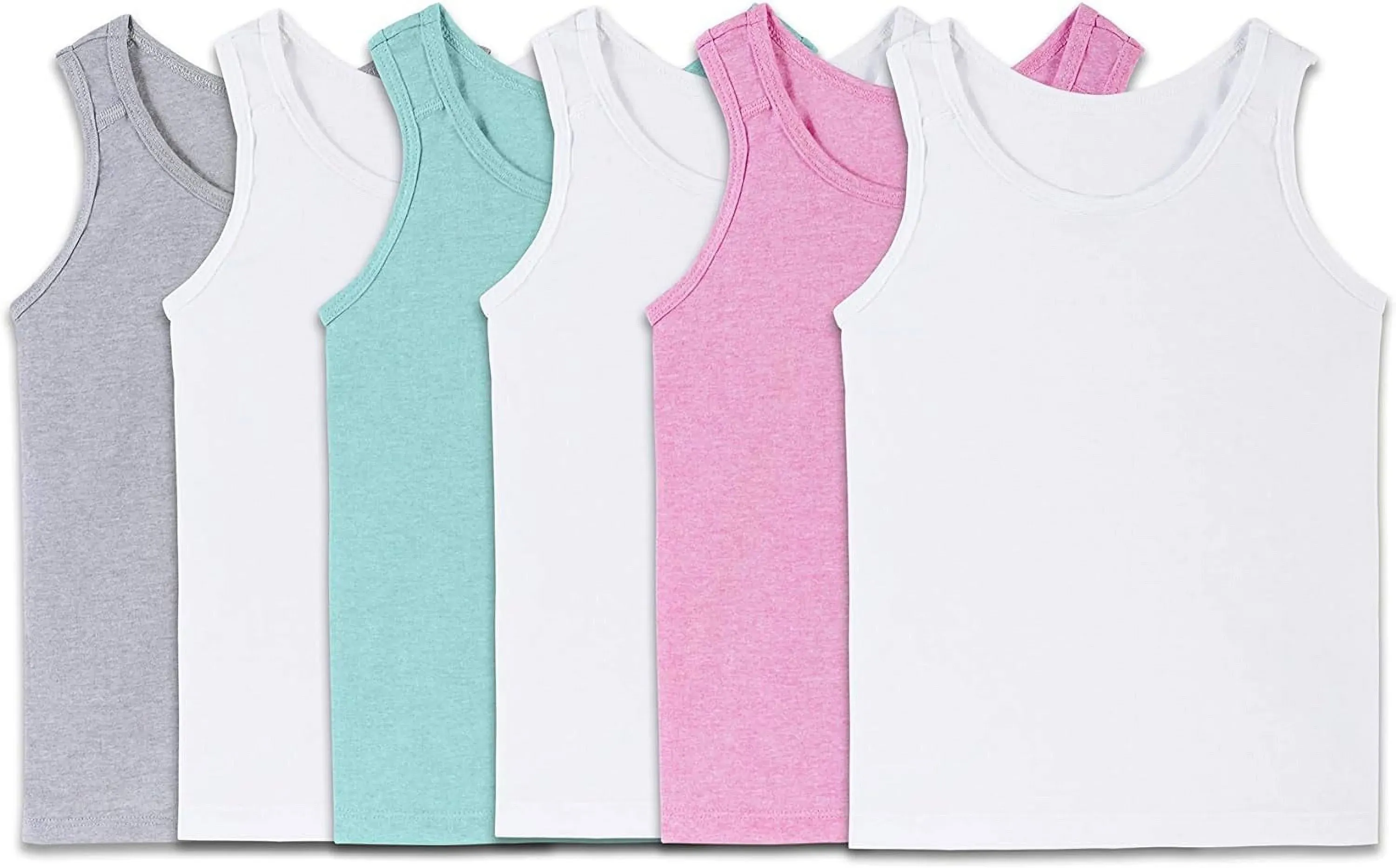 Fruit of The Loom Toddler Girls' EverSoft Tank, Assorted 6 Pack