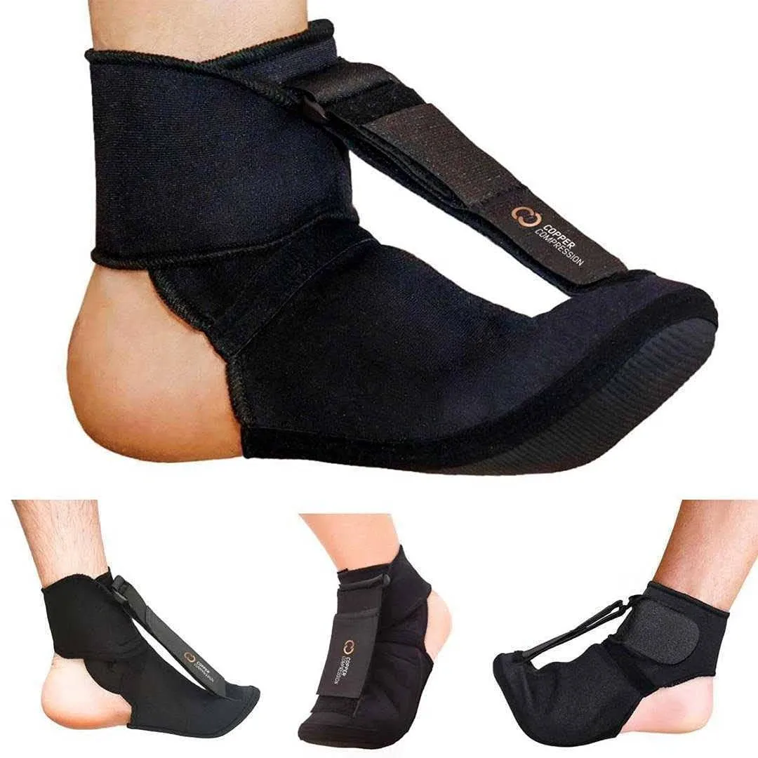 Copper Compression Plantar Fasciitis Night Splint Sock. Supports Dorsal Drop Foot ...