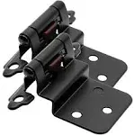 3/8" Inset Cabinet Hinges Black (15 Pairs -30 Pack) Matte Black Self Closing Cupboard Hinges for Kitchen/Bathroom/Furniture Cabinets & Doors