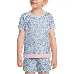 Girls Short Sleeve Tee and Shorts Pajama Set - Lands' End - Blue - 16