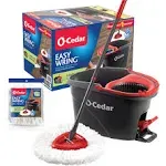 O-Cedar EasyWring Microfiber Spin Mop & Bucket System, Red/Gray