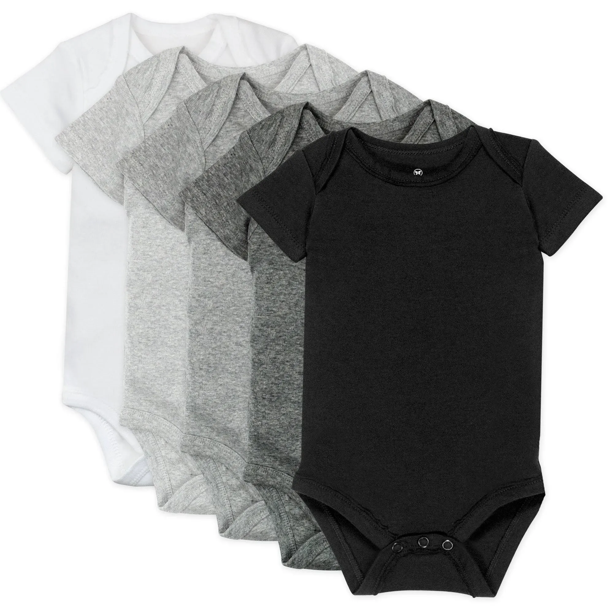 Honest Baby 5pk Organic Cotton Short Sleeve Bodysuit - Gray 24M