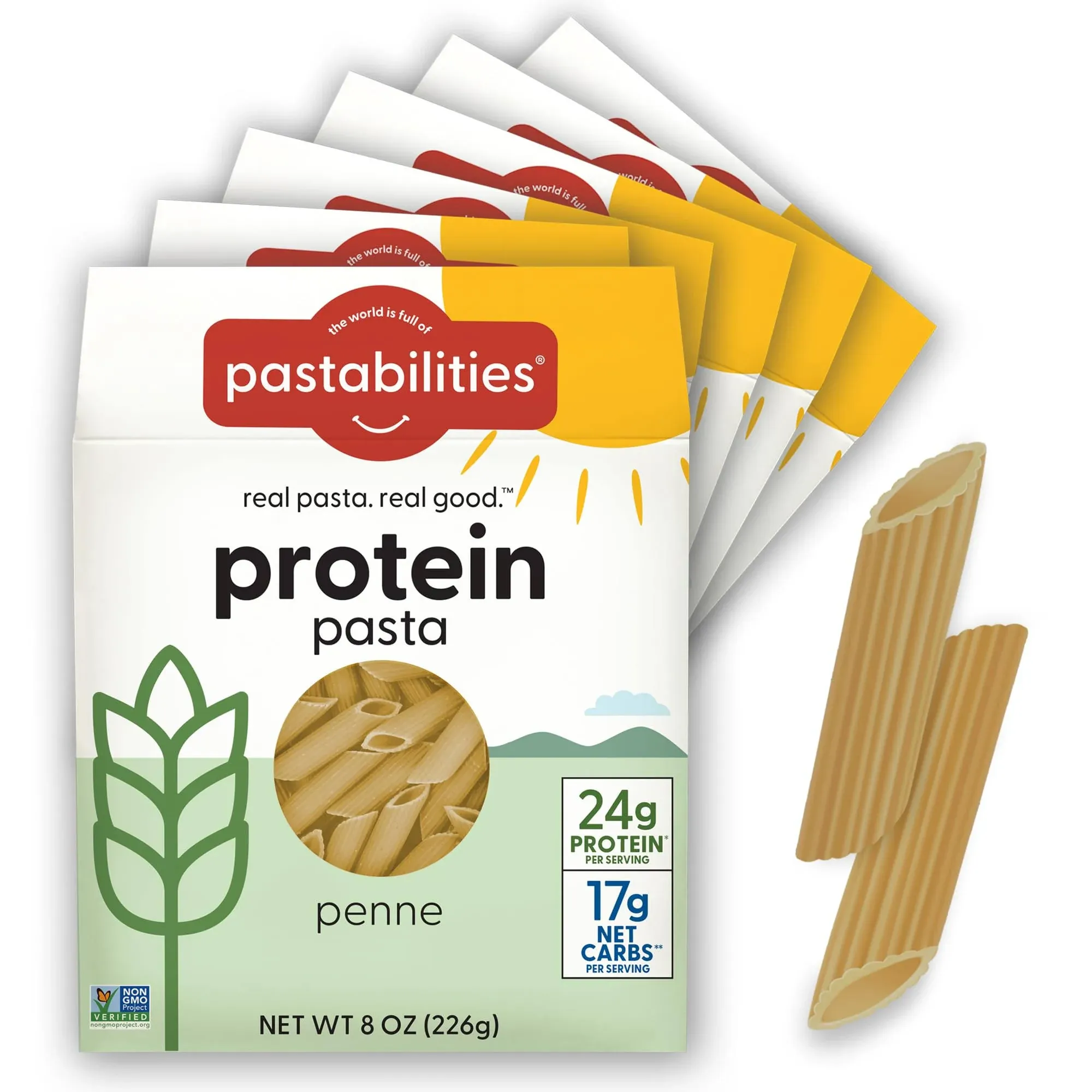 Pastabilities, Protein Pasta, Penne Pasta (8 Ounce, Pack of 6) Low Carb and High Protein, Delicious Plant Based Pasta, Keto Friendly Pasta, Vegan, Low