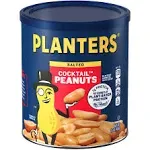 PLANTERS Salted Cocktail Peanuts, Party Snacks, Plant Based Protein, 16 Oz (Pack of 6)