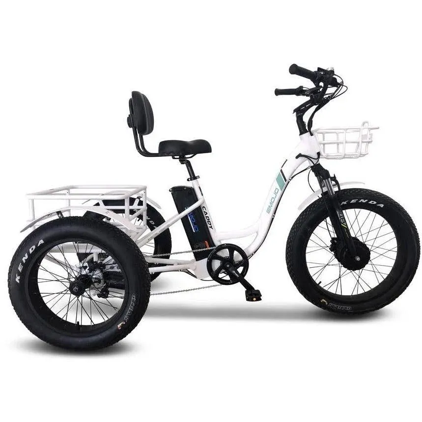 Emojo Caddy Pro Fat Tire Electric Trike 500W, 48V, White