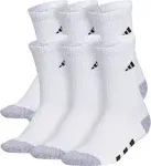 Adidas Cushioned 6 Pack Crew Socks Youth Medium Black/Grey/White